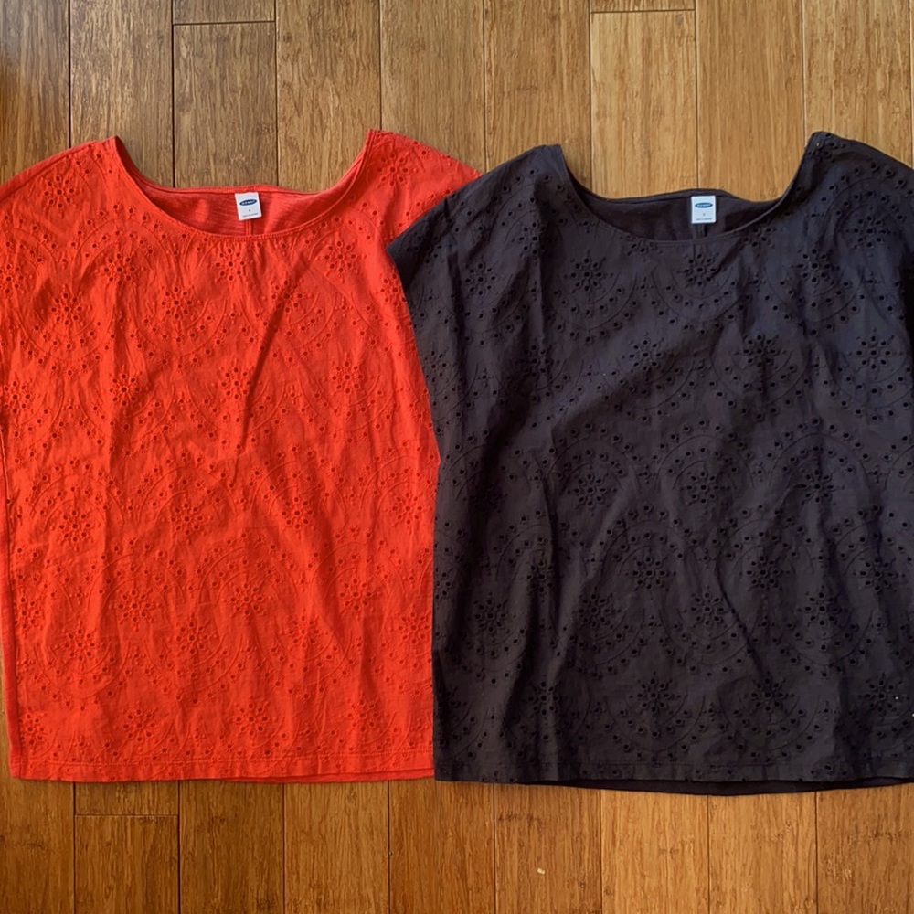 Old Navy Eyelet Tee Bundle - Red & Black - Picture 3 of 9